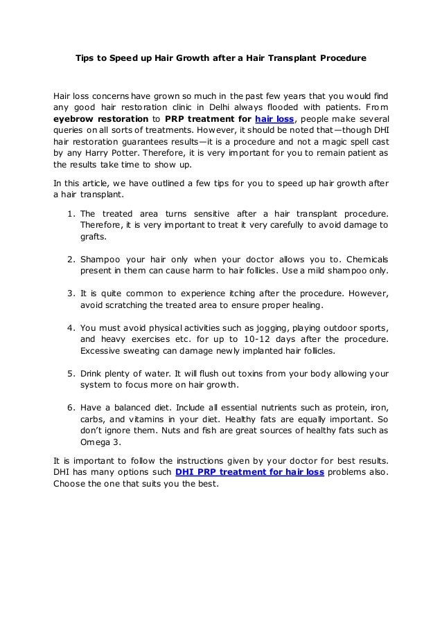 Tips To Speed Up Hair Growth After A Hair Transplant Procedure
