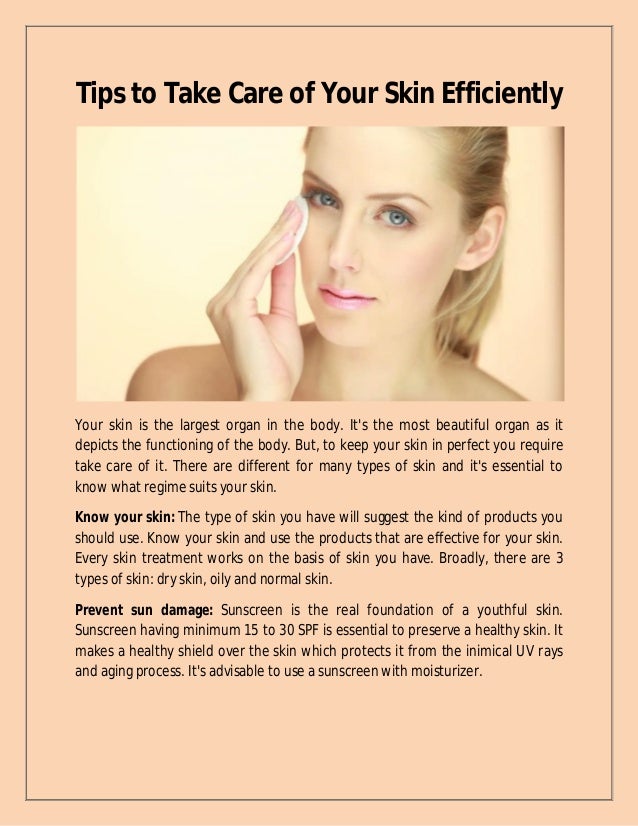 taking care of skin