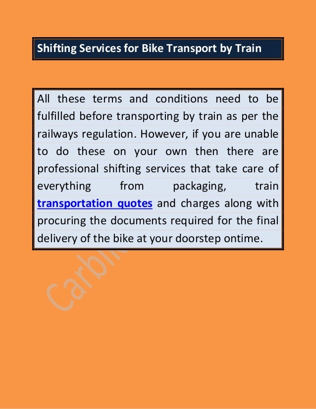 Tips to Transport Bike by Train