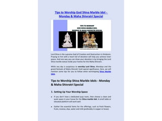 Tips to Worship God Shiva Marble Idol - Monday & Maha Shivratri Special_00001.pptx