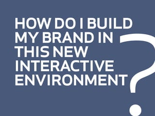 ?
how do i build
my brand in
this new
interactive
environment
 