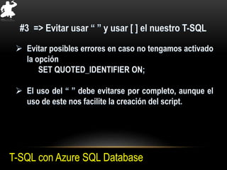 T-SQL con Azure SQL Database
 