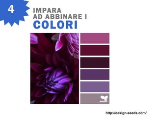 4 IMPARA
AD ABBINARE I
COLORI
http://design-seeds.com/
 