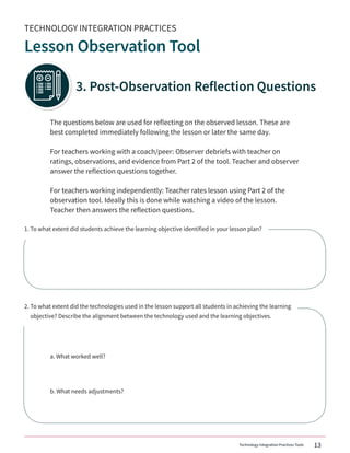 Observation Tools R6 Tip tool observing teachers with technology | PDF