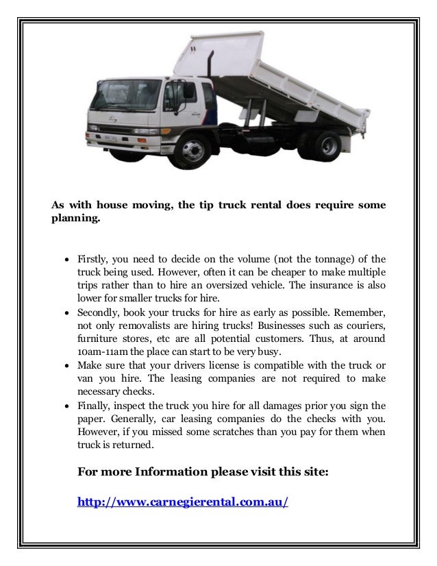 Tip truck hire melbourne