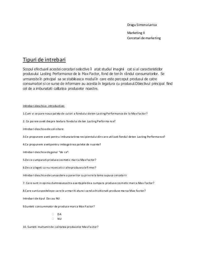 Tipuri intrebari-marketing