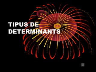 TIPUS DE
DETERMINANTS
 
