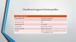 Classificació segons la forma jurídica 
 
