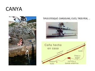 CANYA TIPUS D’ESQUÉ: CARGOLINS, CUCS, TROS PEIX, … 