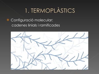 Configuració molecular:  cadenes linials i ramificades 