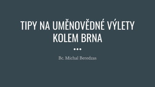 TIPY NA UMĚNOVĚDNÉ VÝLETY
KOLEM BRNA
Bc. Michal Beredzas
 