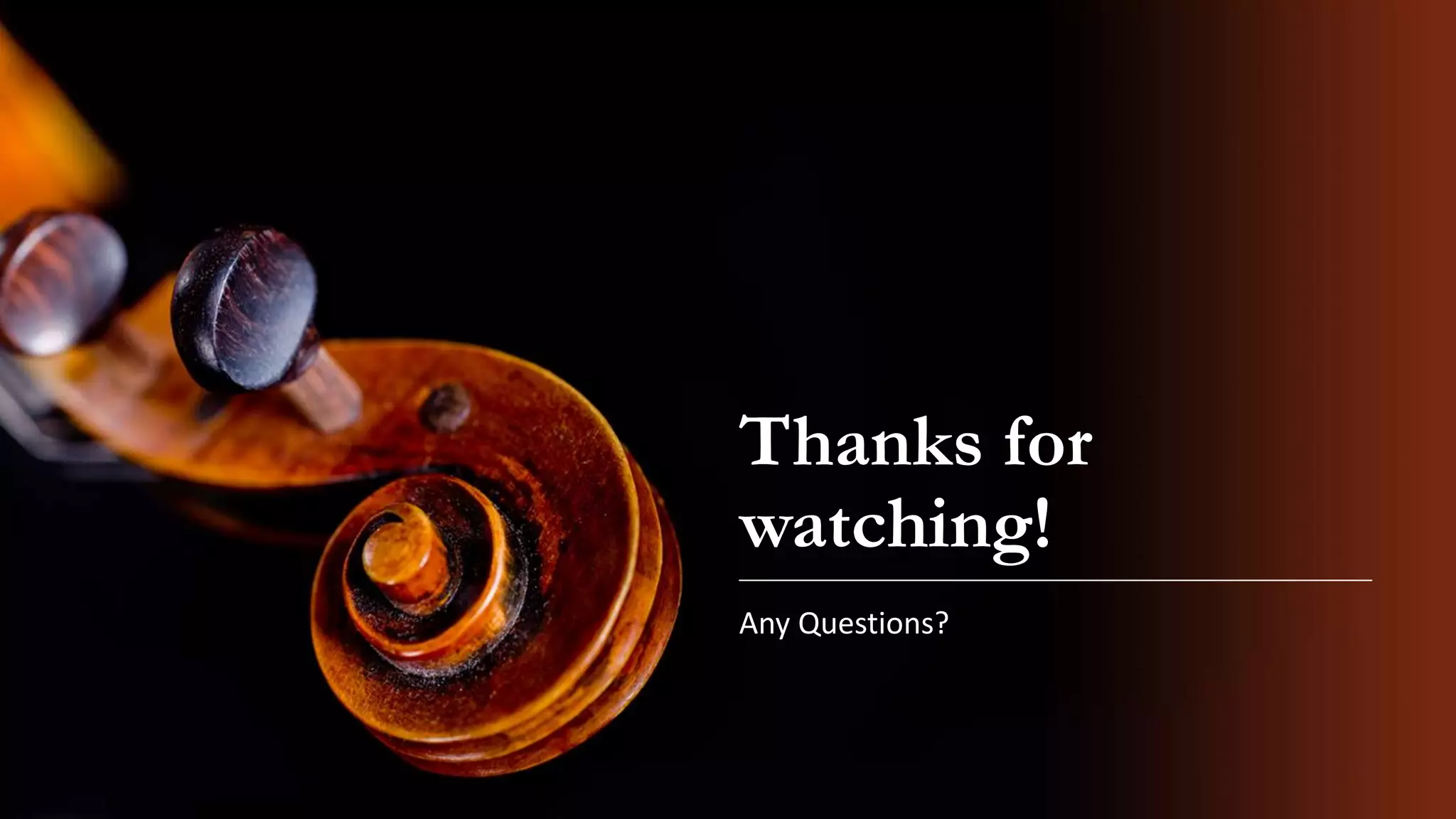 Thanks for
watching!
Any Questions?
 