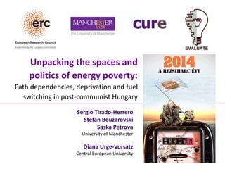 Unpacking the spaces and
politics of energy poverty:
Path dependencies, deprivation and fuel
switching in post-communist H...