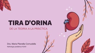 TIRA D’ORINA
DE LA TEORIA A LA PRÀCTICA
Dra. Maria Planella Cornudella
Nefrologia pediàtrica HUAV
 