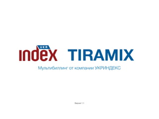 TIRAMIX
Мультибиллинг от компании УКРИНДЕКС
Версия 1.1
 