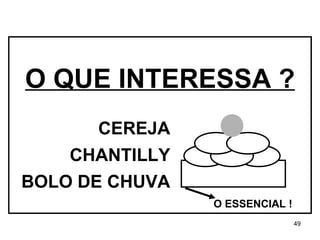 CEREJA CHANTILLY BOLO DE CHUVA O ESSENCIAL ! O QUE INTERESSA ? 