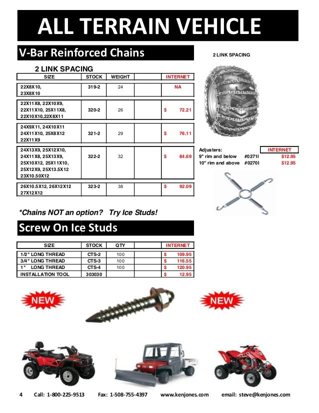 Tire Chains Catalog 2017 Ken Jones Tires retail