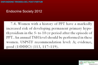 DISFUNZIONE TIROIDEA DEL POST-PARTUM

Endocrine Society 2012

 
