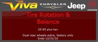 Tire Rotation & Balance Car Service Special – Viva Dodge Chrysler Jeep El Paso TX