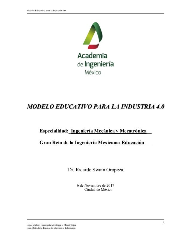 Modelo Educativo Para La Industria 4 0