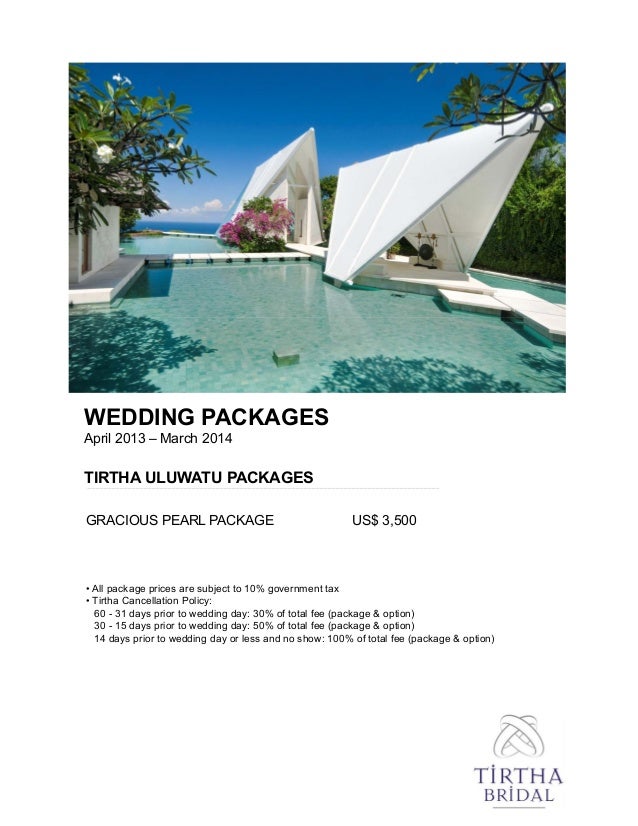 Tirtha Uluwatu Wedding Package