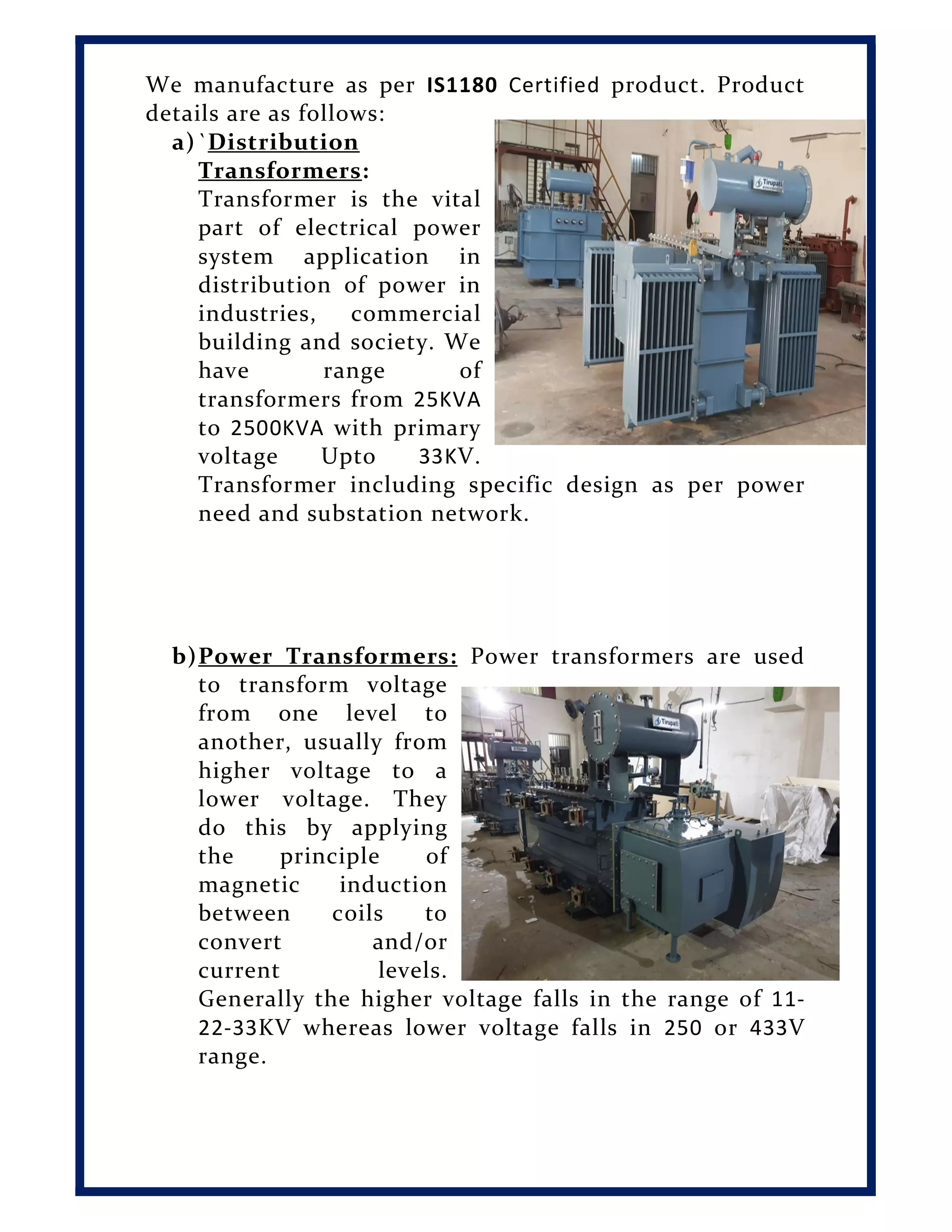Tirupati Transformers Pvt Ltd | PDF