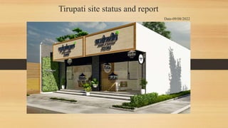 Tirupati site status and report
Date-09/08/2022
 