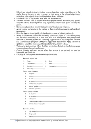 Tree Improvement Notes.pdf Tree Improvement and Silviculture iof | PDF