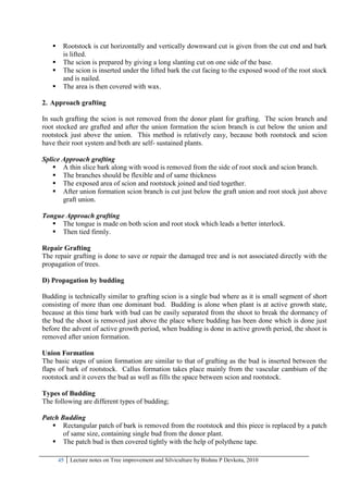 Tree Improvement Notes.pdf Tree Improvement and Silviculture iof | PDF