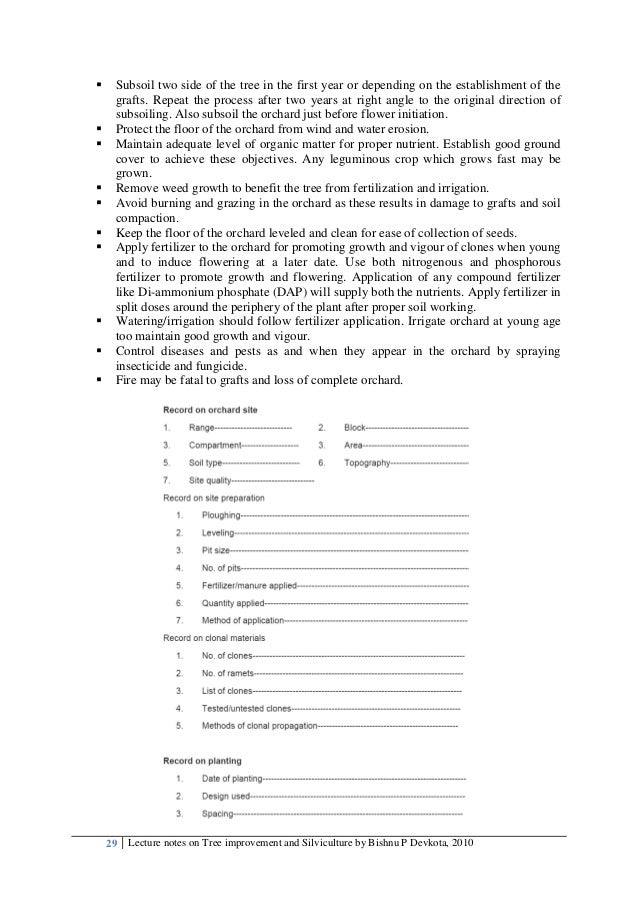 Tree Improvement And Silviculture Iof - 