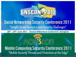 28th – 29th June 2011, Grand Millennium Sukhumvit, Bangkok
 