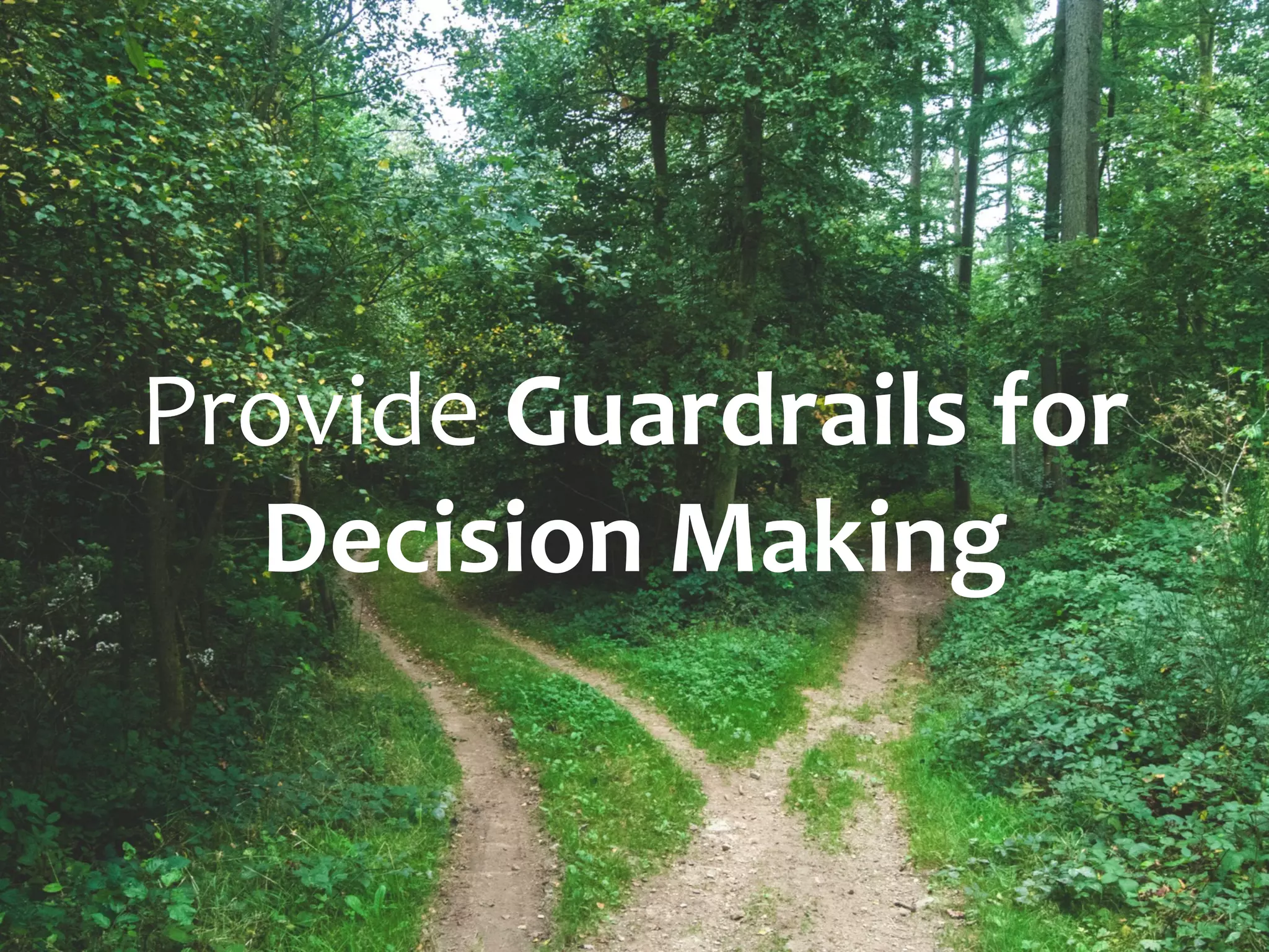 Provide Guardrails for
Decision Making
 