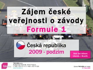 Zájem české veřejnosti o závody  Formule 1 Česká republika 2009 - podzim Sběr dat během víkendu v Brazílii. 
