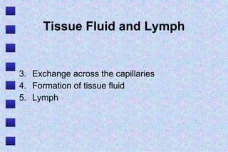 Tissue Fluid and Lymph ,[object Object],[object Object],[object Object]