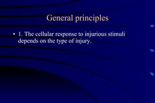 General principles 1. The cellular response to injurious stimuli depends on the type of injury. 