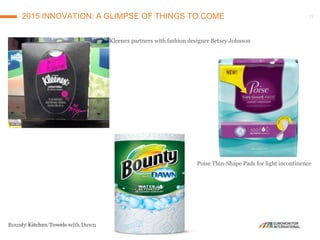 © Euromonitor International
132015 INNOVATION: A GLIMPSE OF THINGS TO COME
Kleenex partners with fashion designer Betsey Johnson
Poise Thin-Shape Pads for light incontinence
Bounty Kitchen Towels with Dawn
 