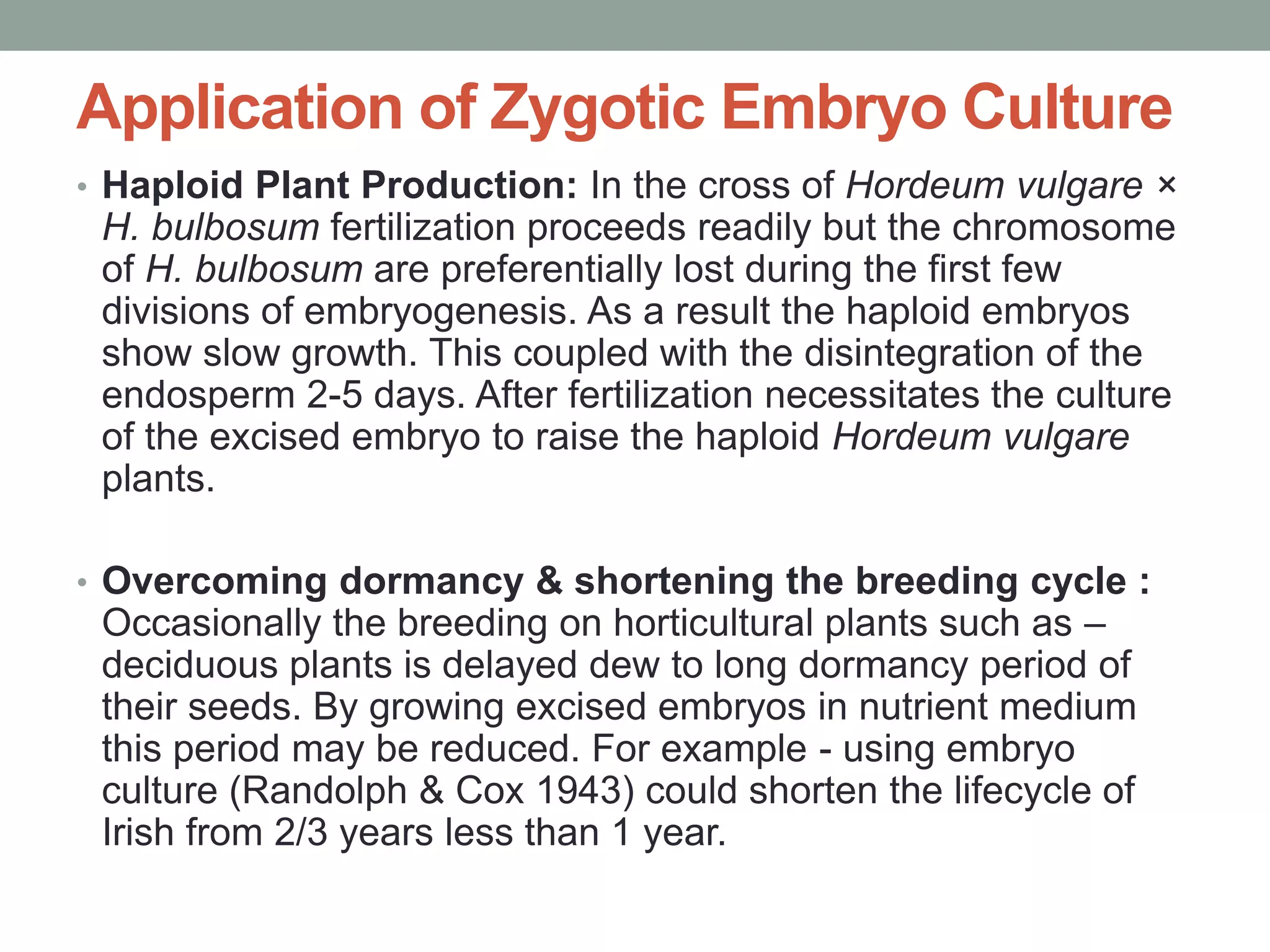 Zygotic Embryo culture | PPTX