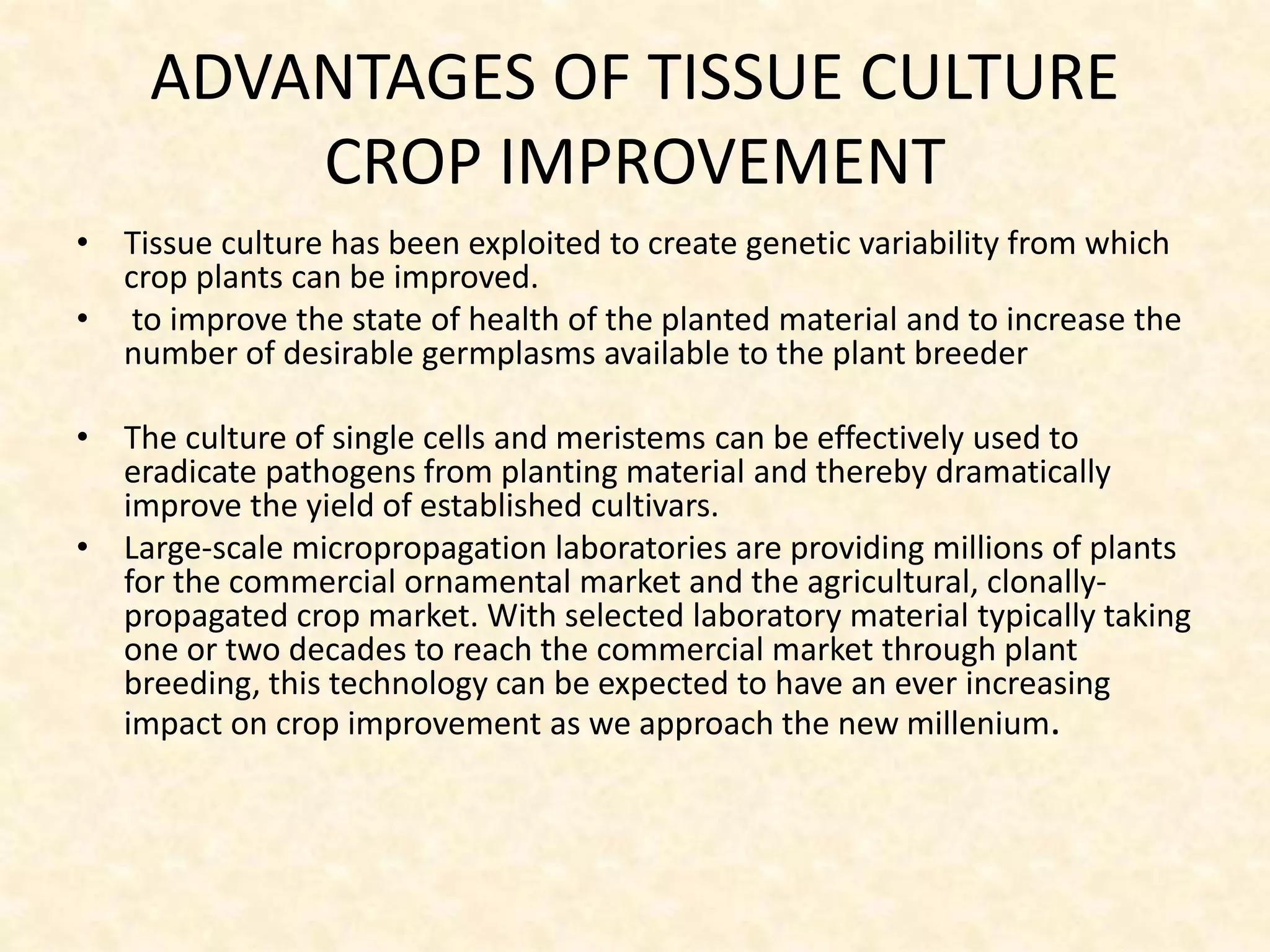 Plant Tissue Culture Technique and its applications | PPTX