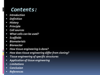 Tissue engineering 2 | PPTX