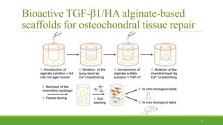 Bioactive TGF-β1/HA alginate-based
scaffolds for osteochondral tissue repair
37
 