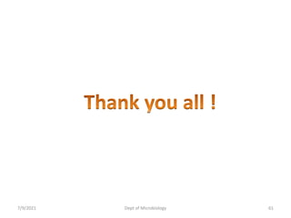 7/9/2021 Dept of Microbiology 61
 