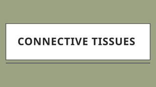 CONNECTIVE TISSUES
 