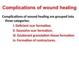 Comprehensive Overview of Tissue Repair and Wound Healing Processes in ...