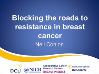 Blocking the roads to
resistance in breast
cancer
Neil Conlon
 