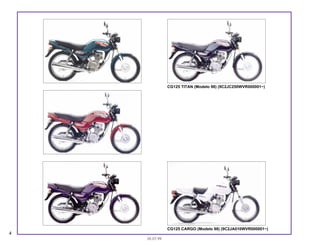 4
05.07.99
CG125 CARGO (Modelo 98) (9C2JA010WVR000001~)
CG125 TITAN (Modelo 98) (9C2JC250WVR000001~)
 