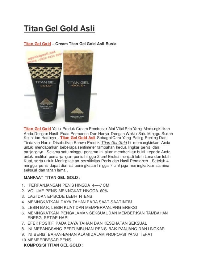 Titan Gel Gold Asli