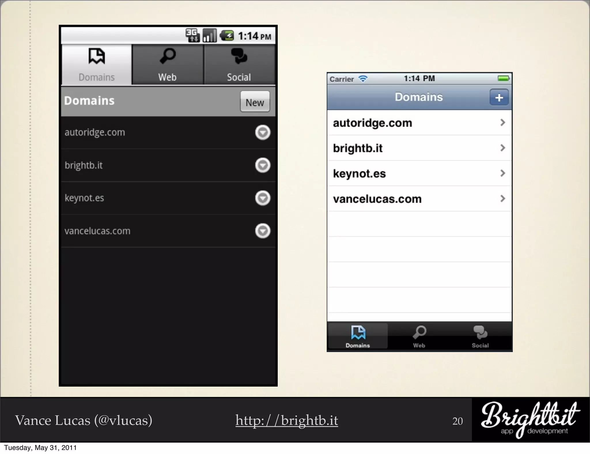 Vance Lucas (@vlucas)   http://brightb.it   20

Tuesday, May 31, 2011
 