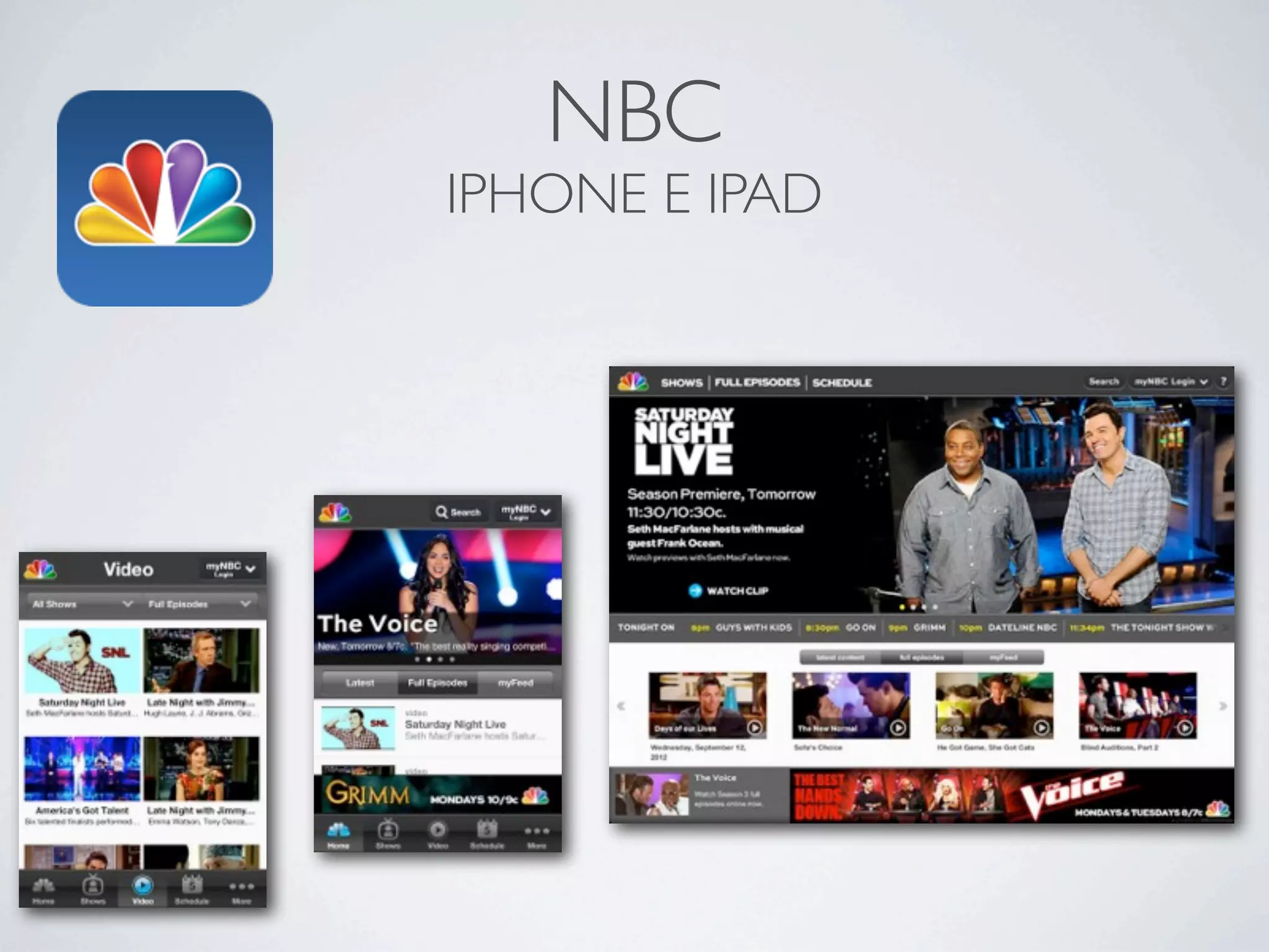 NBC
IPHONE E IPAD
 
