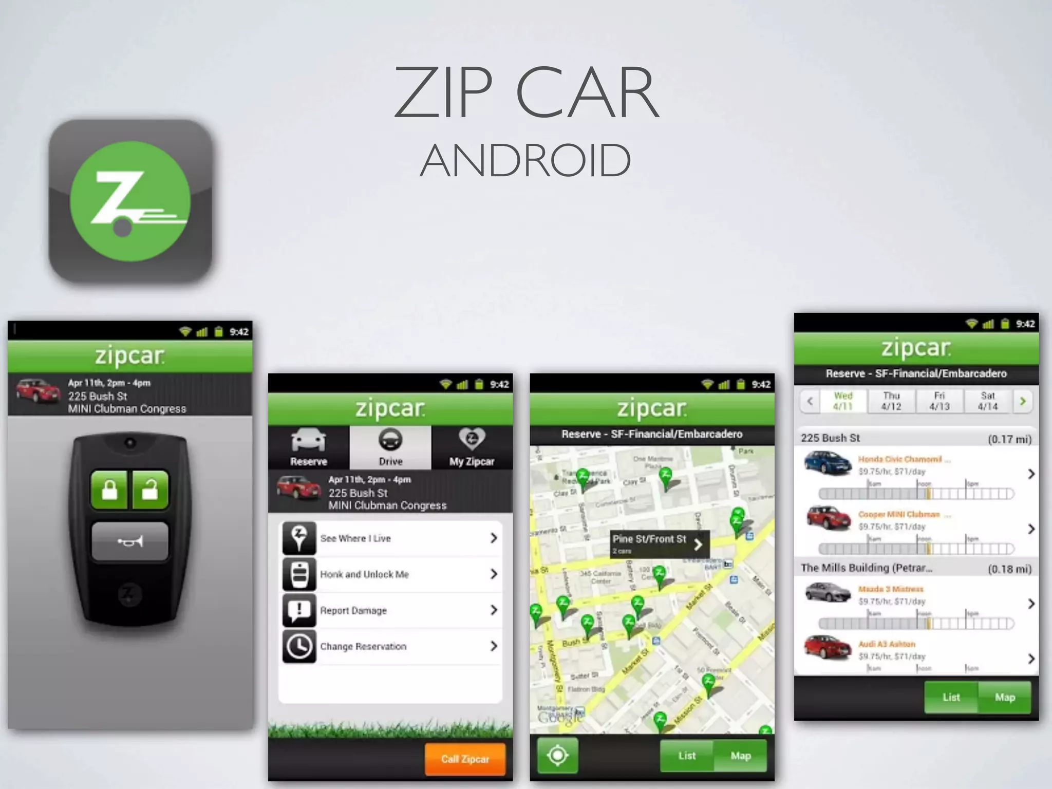 ZIP CAR
ANDROID
 
