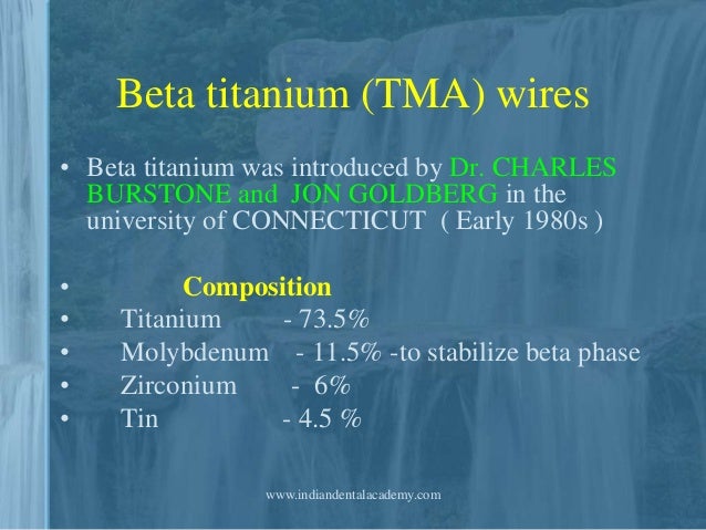 Beta titanium orthodontic wire